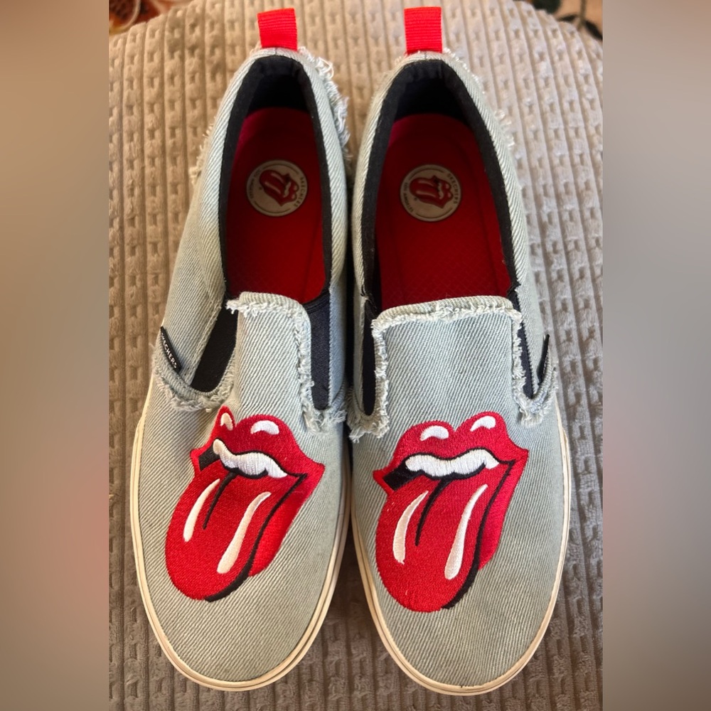 Rare Skechers x The Rolling Stones Marley-Start Me Up Denim Women Slip